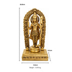 Premium Brass Ram Lalla Idol with Prabhavali Arch – Handcrafted Ayodhya Bal Swarup Statue for Home Mandir, Pooja & Decor  BR-19-B