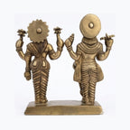 Premium Brass Lakshmi Narayana Idol (15.5 cm, 1.535 kg) – Handcrafted Lord Vishnu and Goddess Lakshmi Statue for Home Mandir, Pooja & Auspicious Gifting BR-17-A
