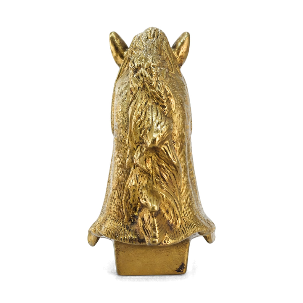 Handcrafted Golden Brass Horse Head Sculpture | Majestic Equine Bust Table Decor BR-137-A