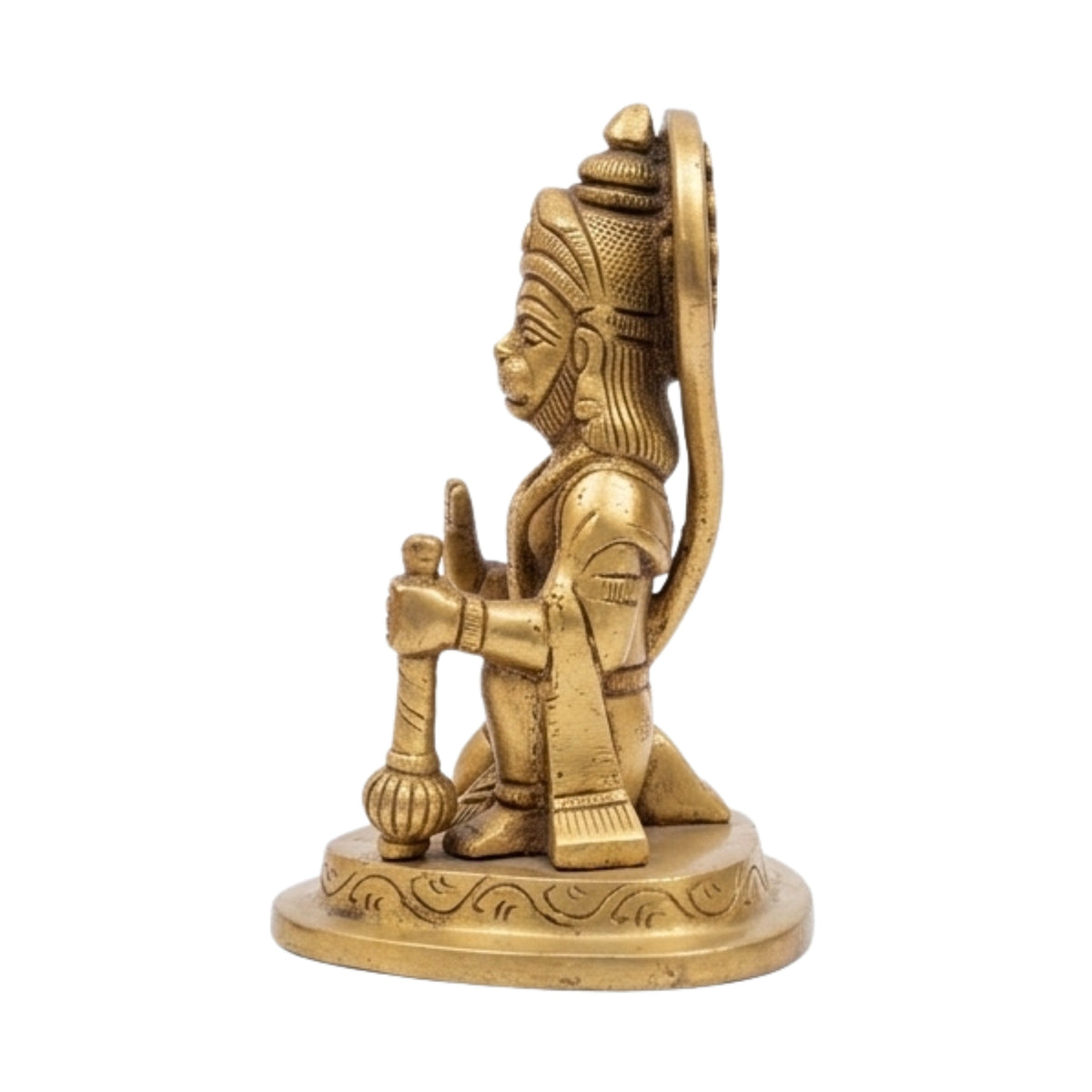 Handcrafted Brass Hanuman Idol | Ashirwad Mudra Bajrangbali Murti for Home Puja BR-379-A