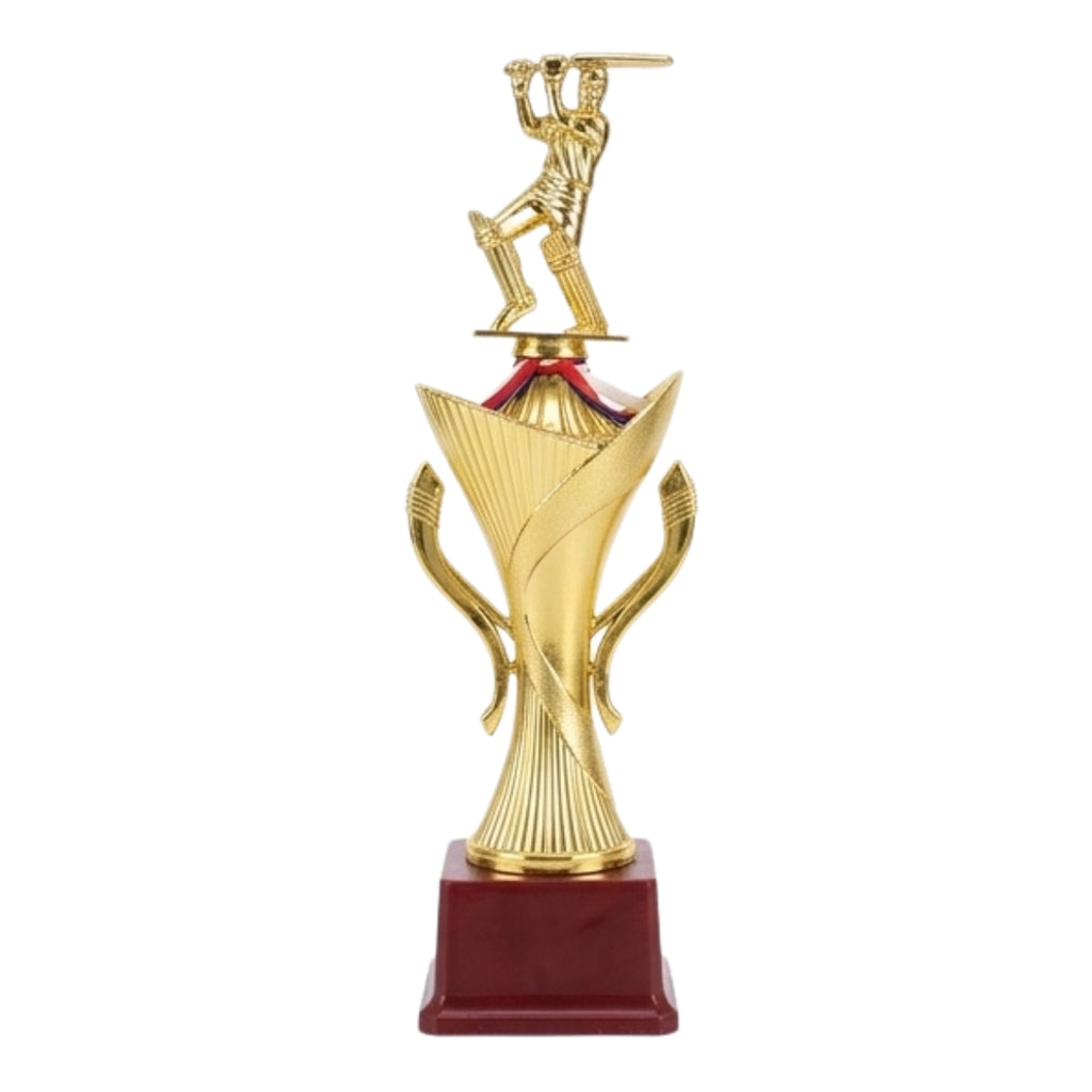Golden Fiber Cricket Batsman Trophy – High-Quality Sports Award & Memento M-638-A