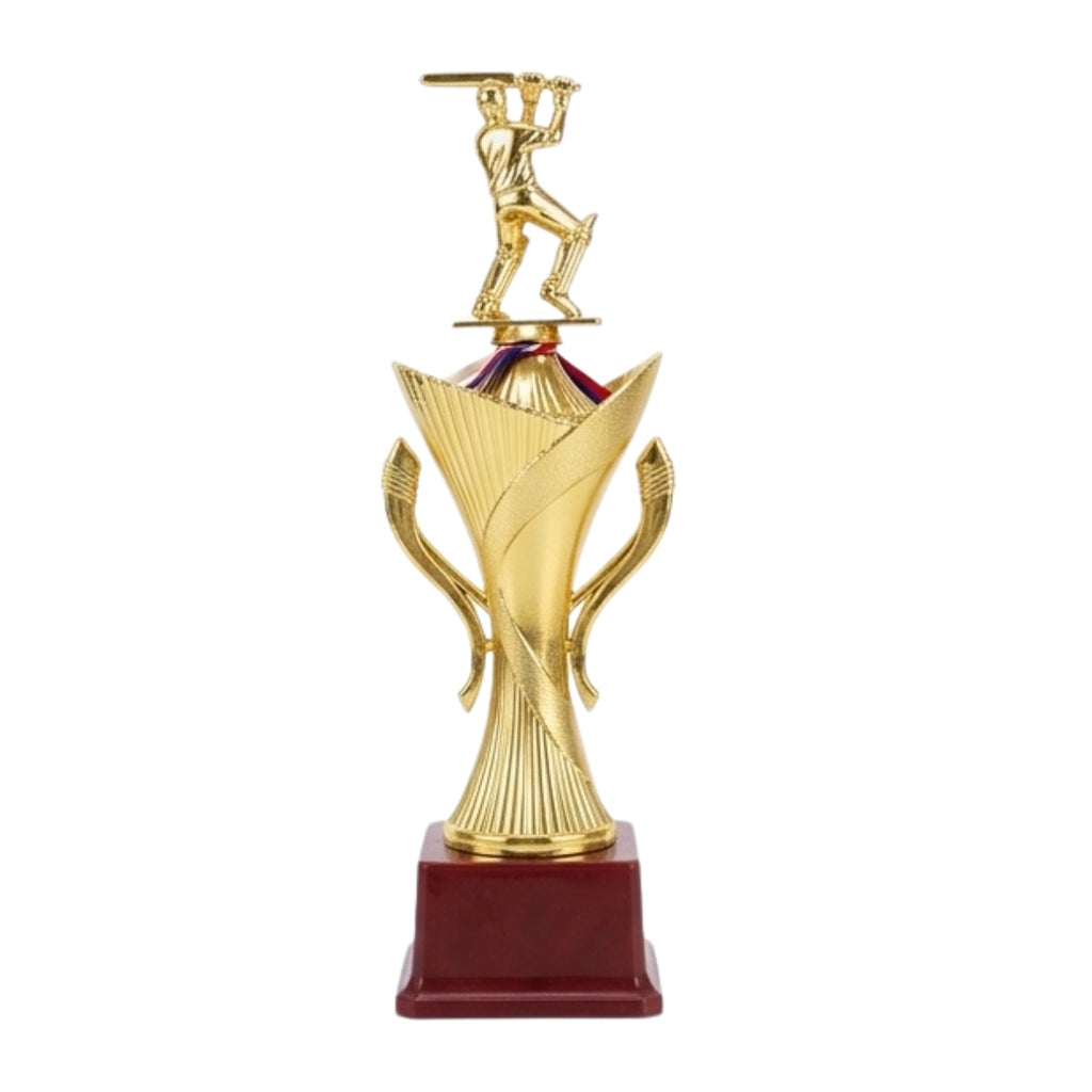 Golden Fiber Cricket Batsman Trophy – High-Quality Sports Award & Memento M-638-A