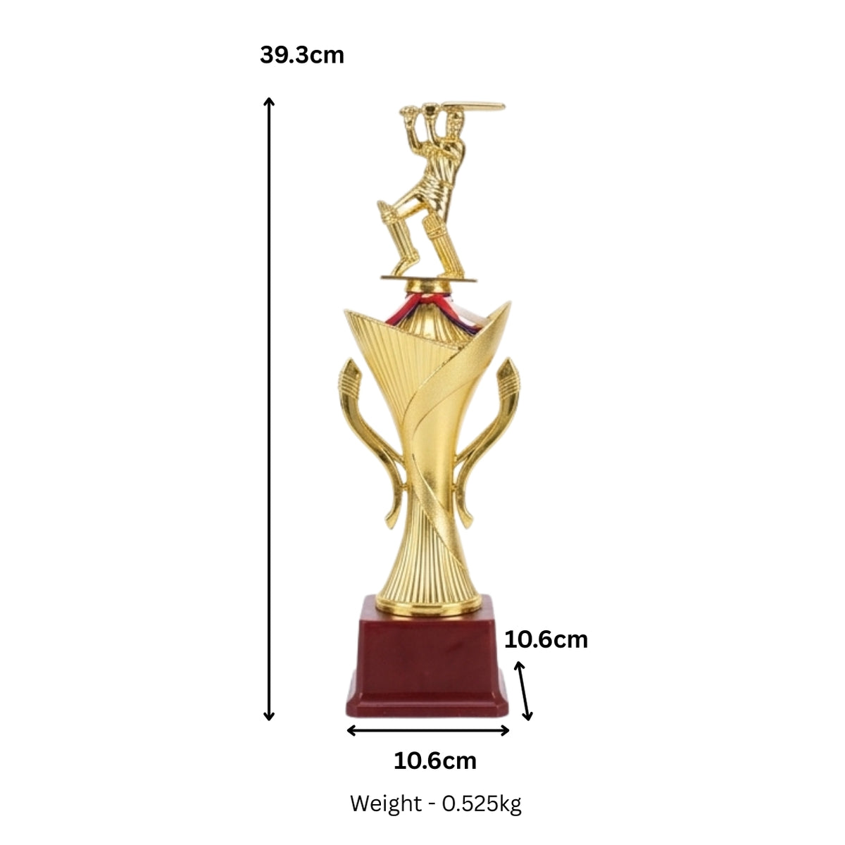 Golden Fiber Cricket Batsman Trophy – High-Quality Sports Award & Memento M-638-A