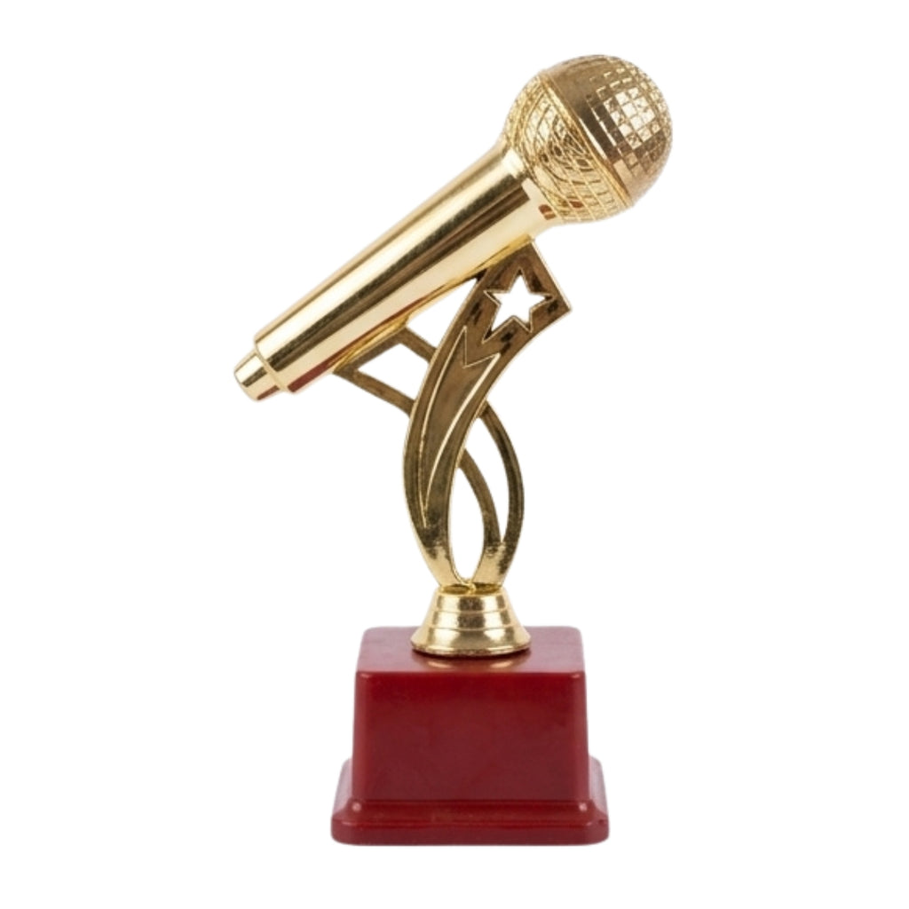 Premium Golden Microphone Fiber Memento – Music & Singing Trophy M-553-A