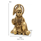 Handcrafted Pocket-Sized Brass Hanuman Idol | Blessing Bajrangbali Murti for Car Dashboard BR-369-A