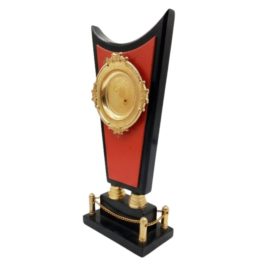 Elite Winged Matte Black & Crimson Recognition Trophy M-3