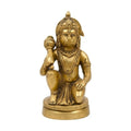 Handcrafted Solid Brass Hanuman Idol | Veera Bajrangbali Murti with Gada for Home Temple BR-366-A