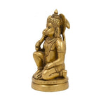 Handcrafted Solid Brass Hanuman Idol | Veera Bajrangbali Murti with Gada for Home Temple BR-366-A