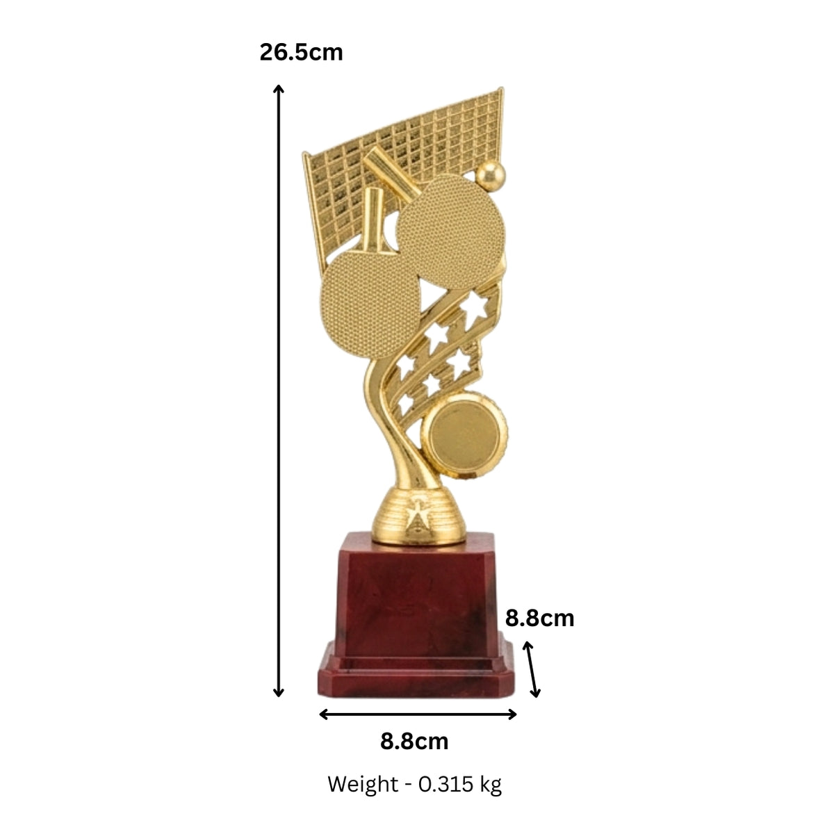 Golden Table Tennis Fiber Trophy – Ping Pong Match Memento M-611-A