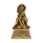 Handcrafted Brass Seated Hanuman Idol | Abhaya Mudra Bajrangbali Murti on Mountain Base BR-355-A