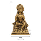 Handcrafted Brass Seated Hanuman Idol | Abhaya Mudra Bajrangbali Murti on Mountain Base BR-355-A