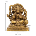 Handcrafted Brass Panchmukhi Hanuman Idol | 5-Faced Bajrangbali Murti for Home Temple BR-343-A