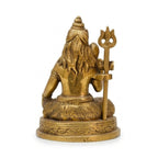 Handcrafted Brass Lord Shiva Idol | Seated Mahadev Murti with Trishul for Home Mandir BR-44-A