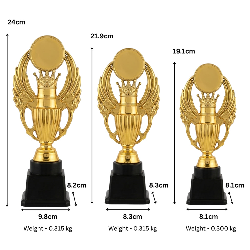 Premium Golden Winged Crown Fiber Memento Award M-657
