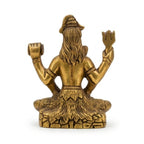 Handcrafted Pocket Brass Shiva Idol | Mini Meditating Mahadev Murti with Trishul on Tiger Skin Base BR-346-A