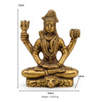 Handcrafted Pocket Brass Shiva Idol | Mini Meditating Mahadev Murti with Trishul on Tiger Skin Base BR-346-A