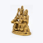 Handcrafted Brass Shiva Parvati Family Idol | Mini Shiv Parivar Murti with Baby Ganesha and Nandi BR-354-A