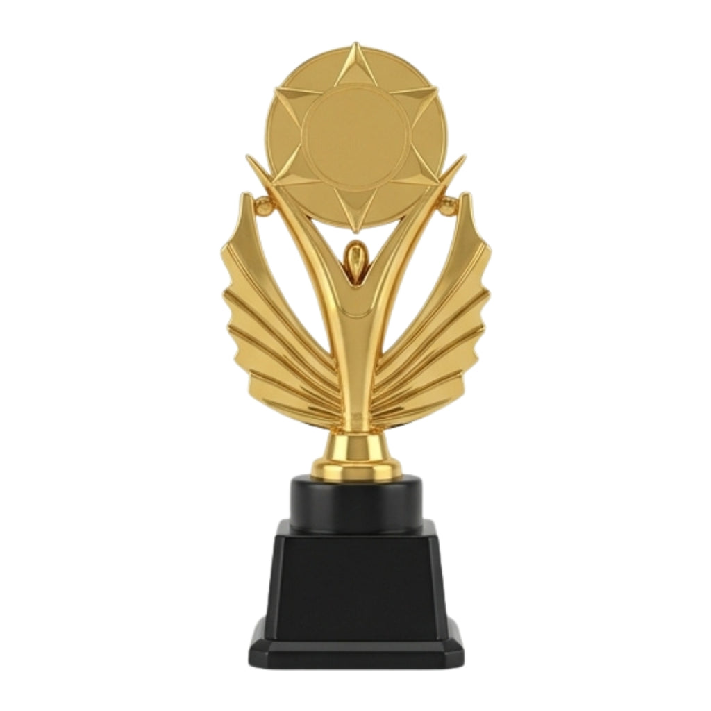 Victory Star Winged Golden Fiber Award Trophy M-651