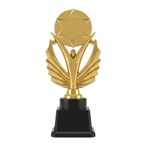 Victory Star Winged Golden Fiber Award Trophy M-651