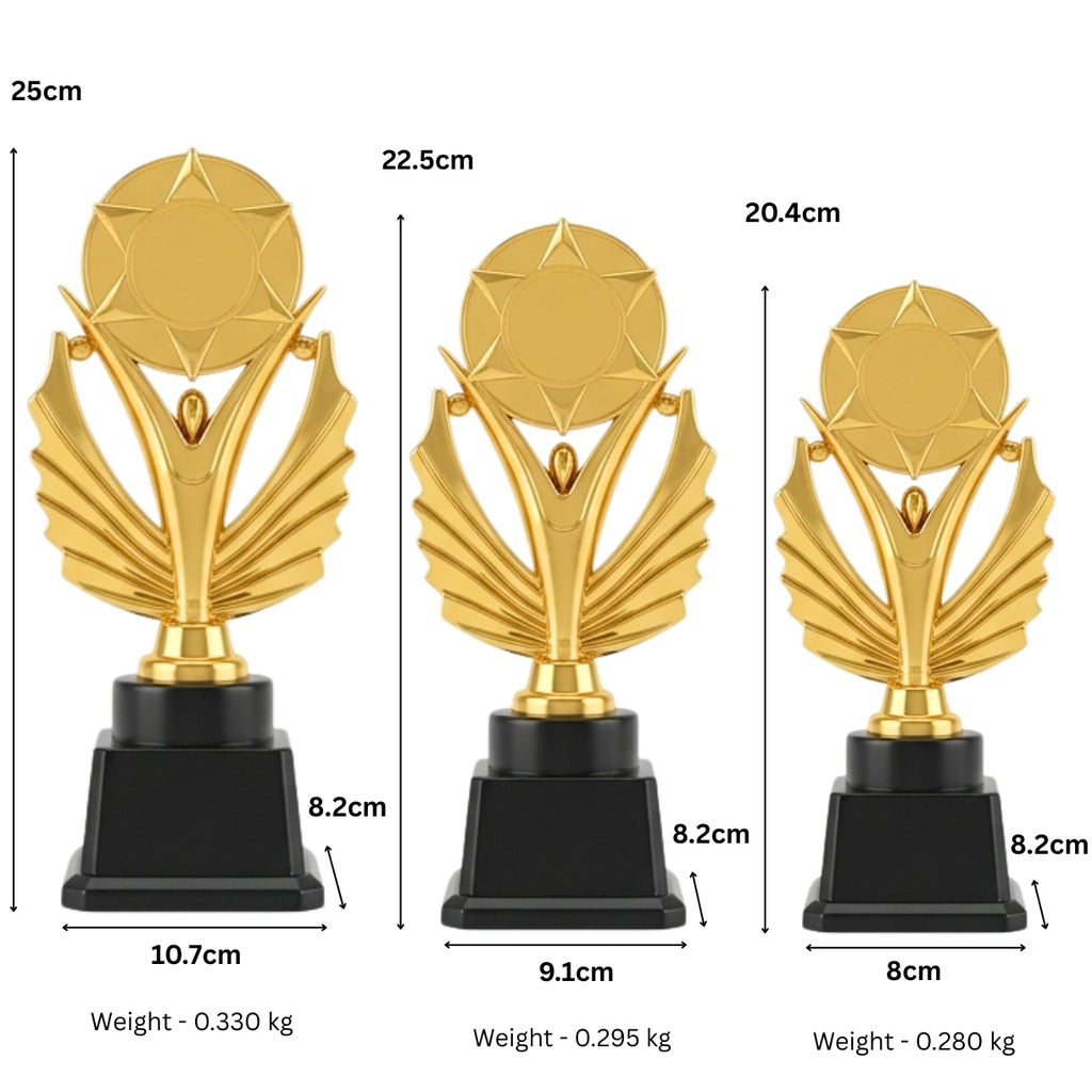 Victory Star Winged Golden Fiber Award Trophy M-651