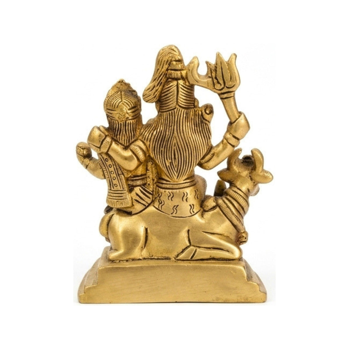Handcrafted Brass Shiv Parivar Idol | Shiva Parvati Family Murti with Ganesha, Kartikeya, and Nandi BR-404-A