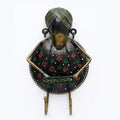 Handcrafted Metal Rajasthani Musician Wall Hook | Handpainted Ethnic Indian Folk Art Multi-Purpose Key Holder and Hanger for Wall Decor I-154-A