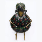 Handcrafted Metal Rajasthani Musician Wall Hook | Handpainted Ethnic Indian Folk Art Multi-Purpose Key Holder and Hanger for Wall Decor I-154-A
