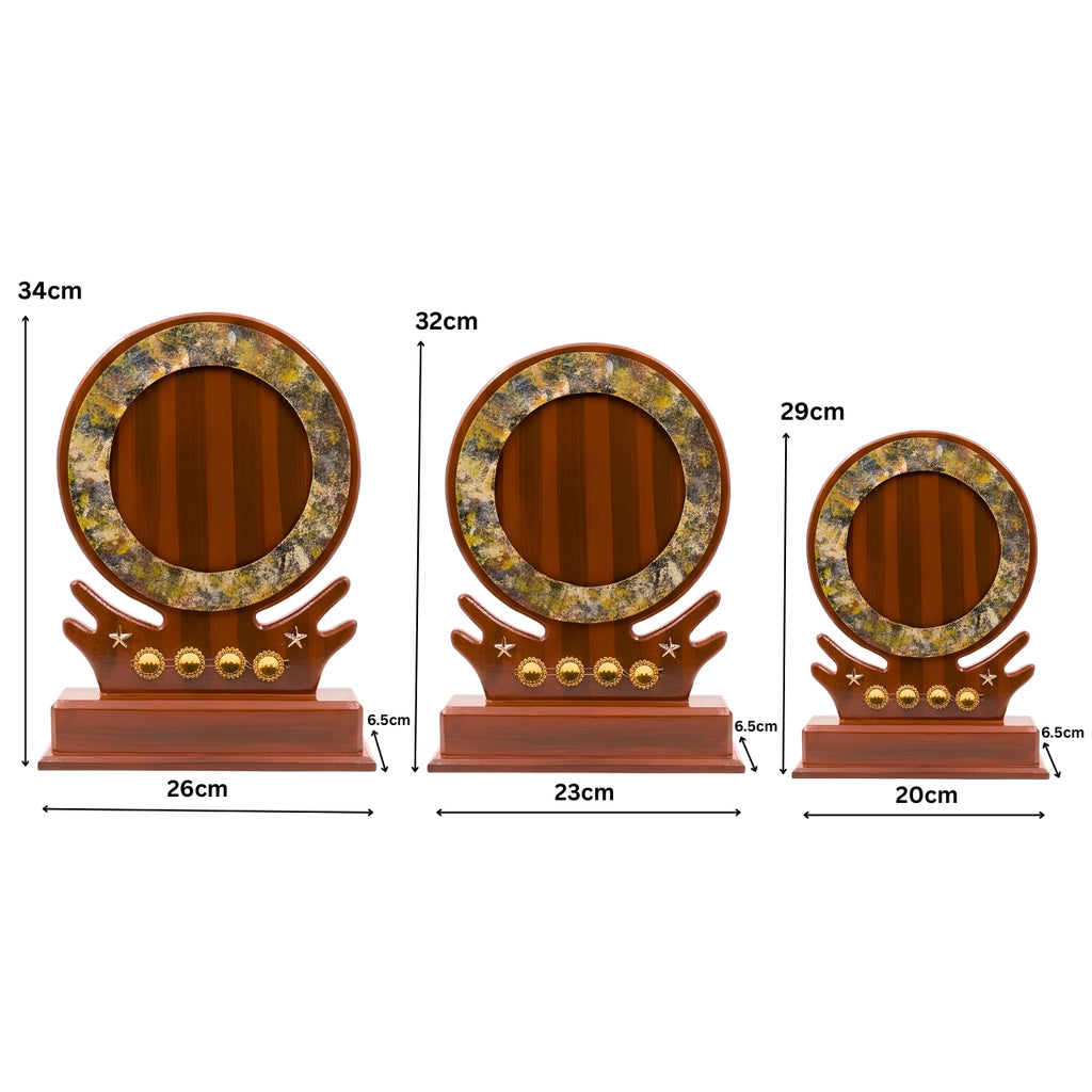 Elegant Circular Wooden Award Memento M-483