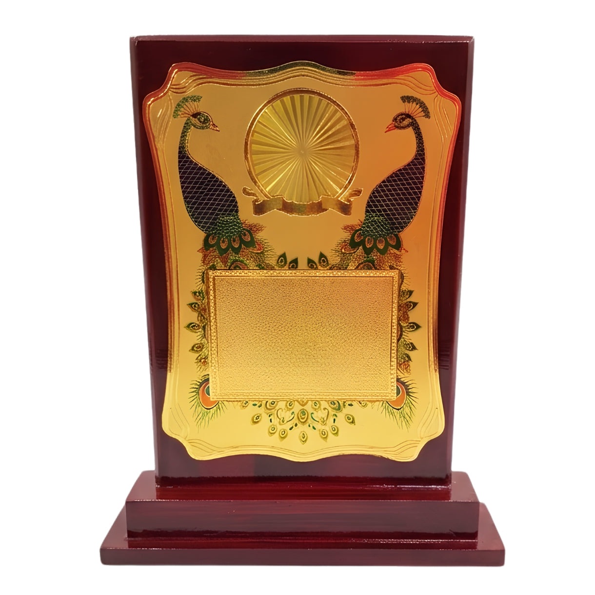Traditional Indian Twin Peacock & Ashoka Chakra  Memento M-582-A