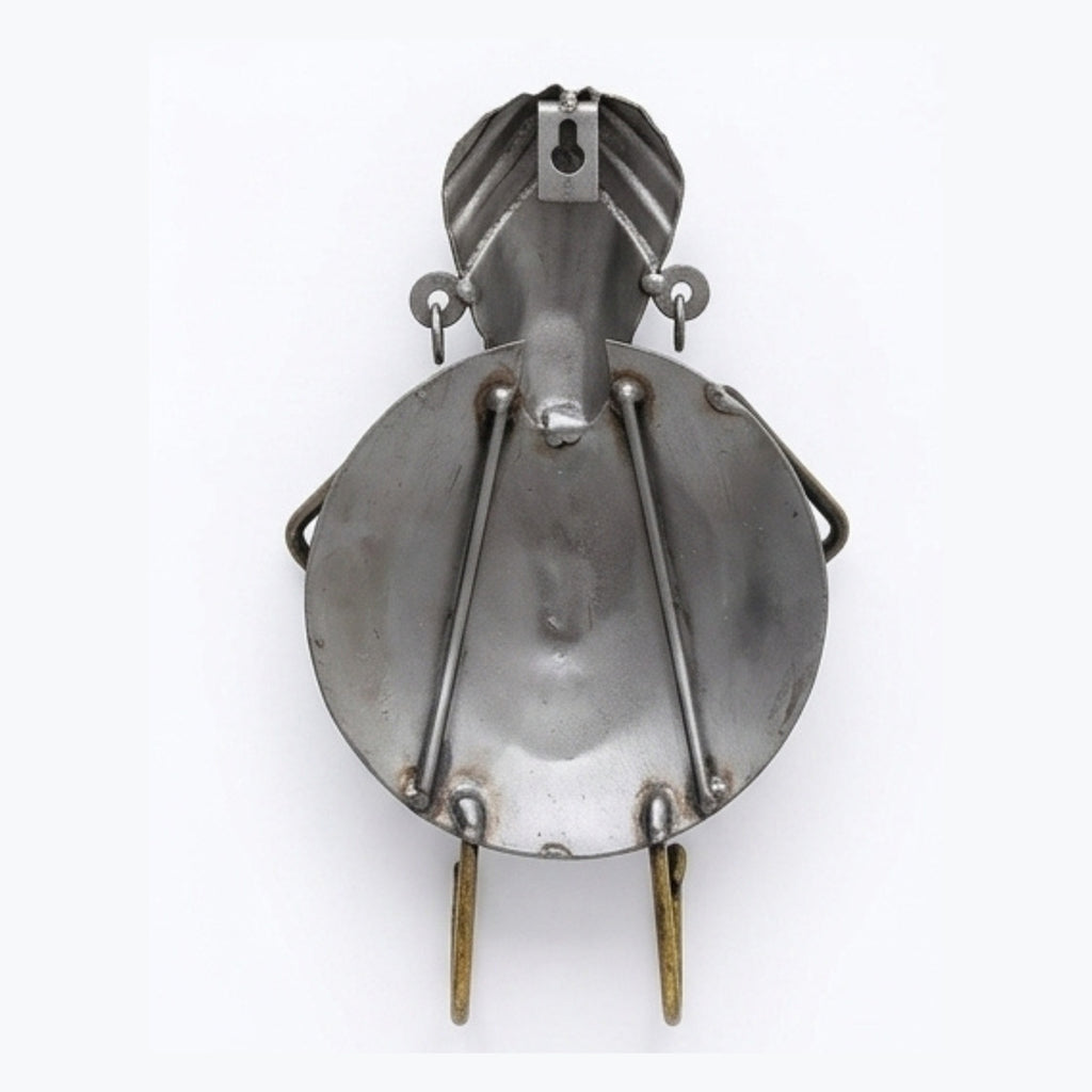 Handcrafted Metal Rajasthani Musician Wall Hook | Handpainted Ethnic Indian Folk Art Multi-Purpose Key Holder and Hanger for Wall Decor I-154-A