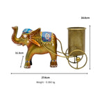 Artisanal Metal Elephant Figurine Pen Holder – Cultural Tabletop Decor & Premium Executive Gift I-205-A