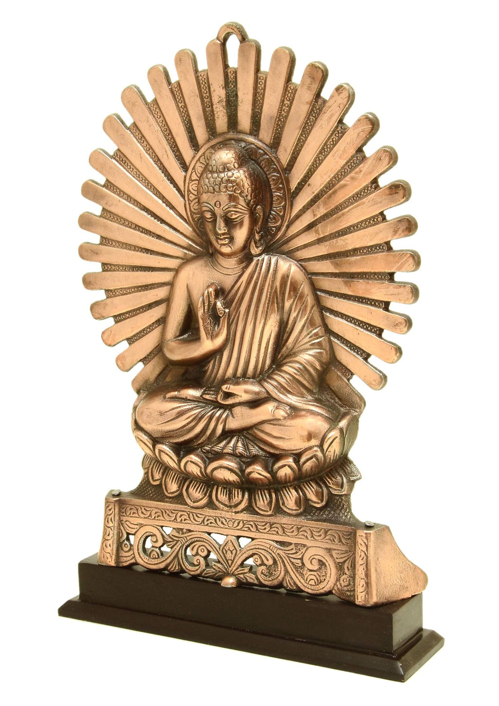 craftearth-black-metal-buddha-plate-with-wooden-stand-3-min
