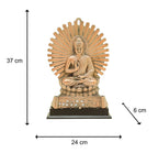 craftearth-black-metal-buddha-plate-with-wooden-stand-4-min