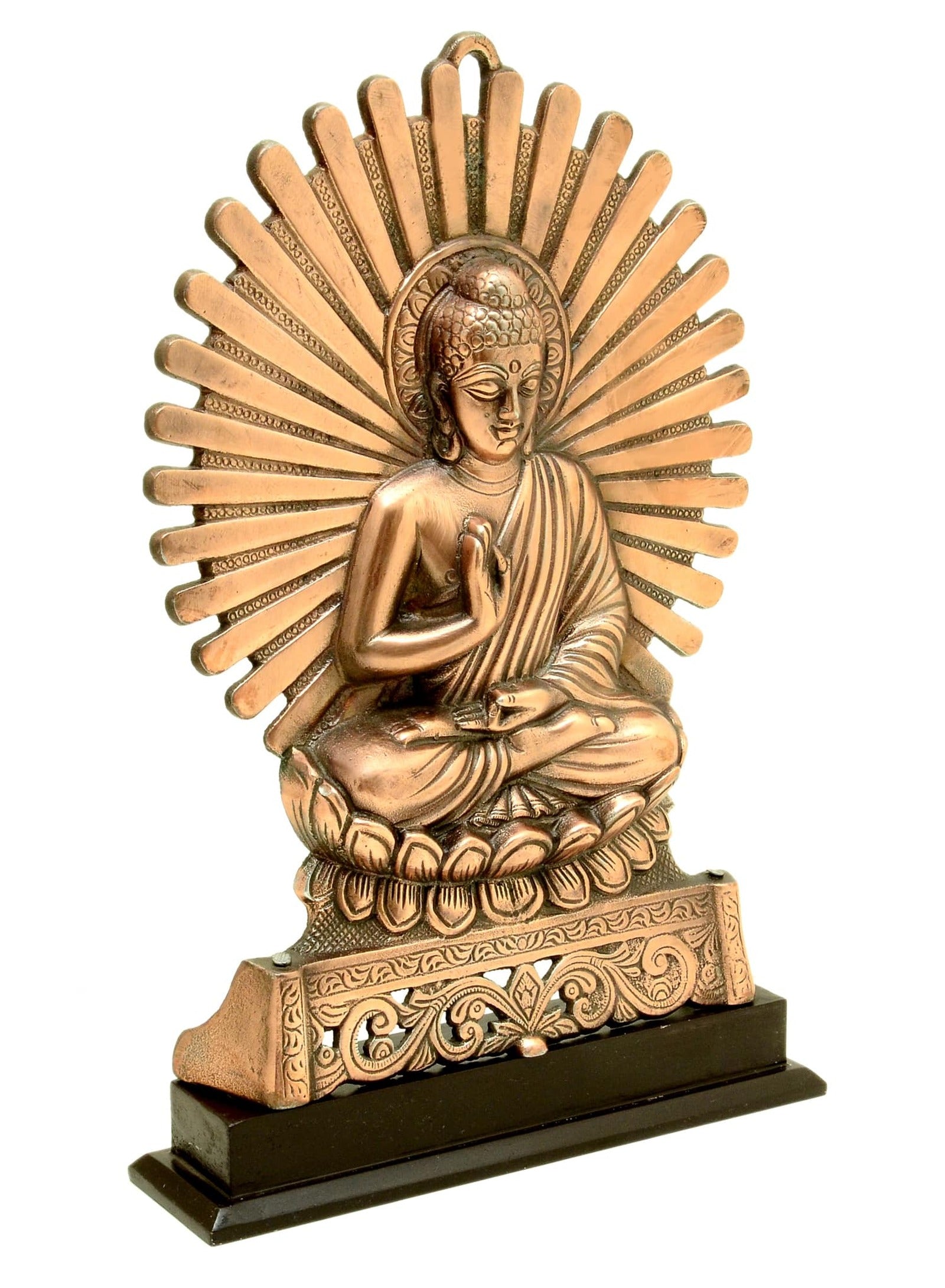 craftearth-black-metal-buddha-plate-with-wooden-stand-5-min