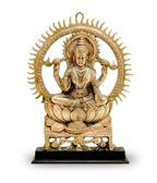 craftearth-black-metal-saraswati-plate-with-wooden-stand-1-min