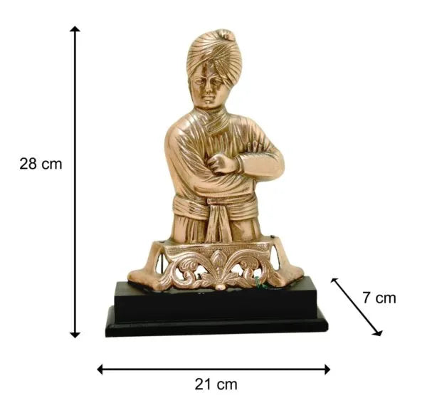 craftearth-black-metal-vivekanand-small-plate-with-wooden-stand-4-min-600×580