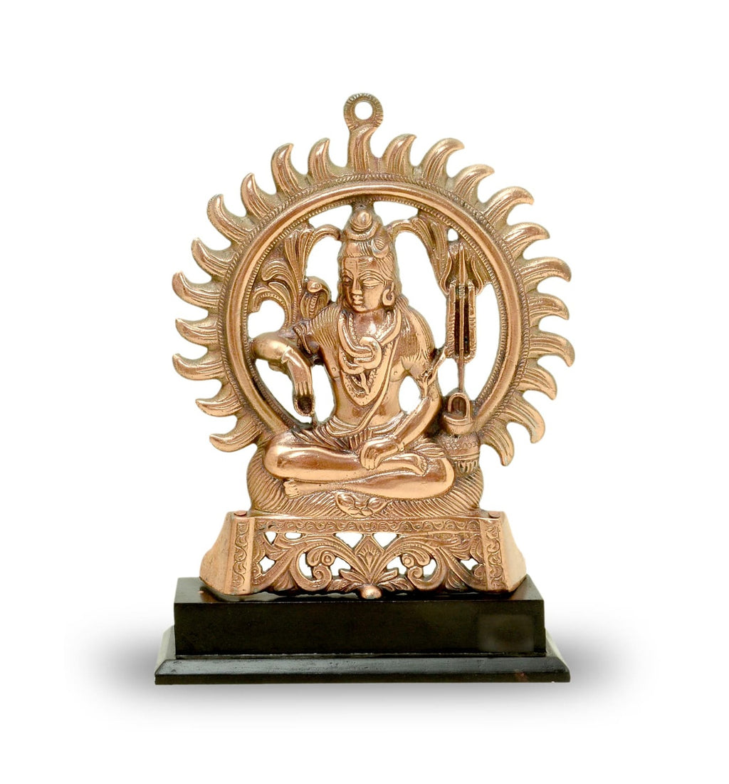 craftearth-black-metal-shankar-plate-with-wooden-stand-1-min