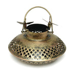 CraftEarth Metal Tealight Handi Shape Candle Holder