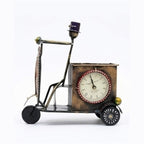 Antique Style Metal Cycle Rickshaw Clock Figurine I-206-A