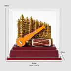 Handcrafted Indian Classical Music & Heritage Souvenir Display Case | Featuring Gwalior Fort & Miniature Folk Instruments (Ektara/Dotara & Dholak) GC-W-169-C