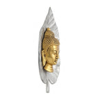 Buddha Head on Peepal Leaf Wall Hanging (Dual Tone Gold & Silver) W-192-A