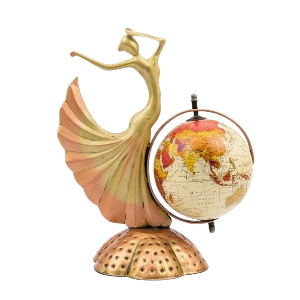 Modern Abstract Dancer Metal World Globe Ornament I-312-A