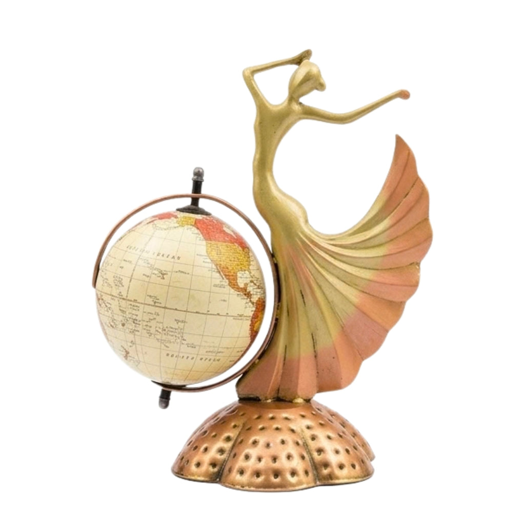 Modern Abstract Dancer Metal World Globe Ornament I-312-A