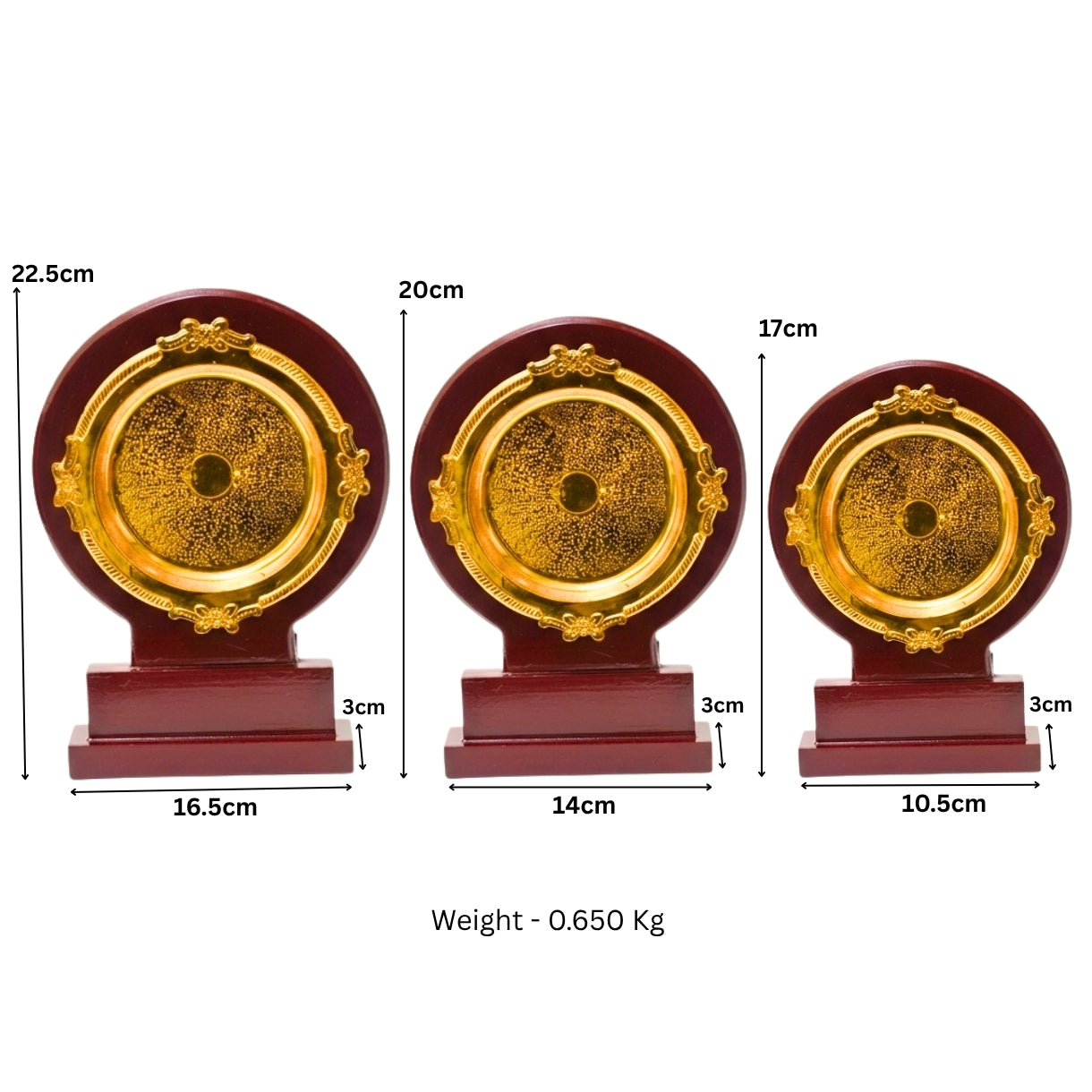 Premium Ornate Circular Gold Plate & Memento M-230