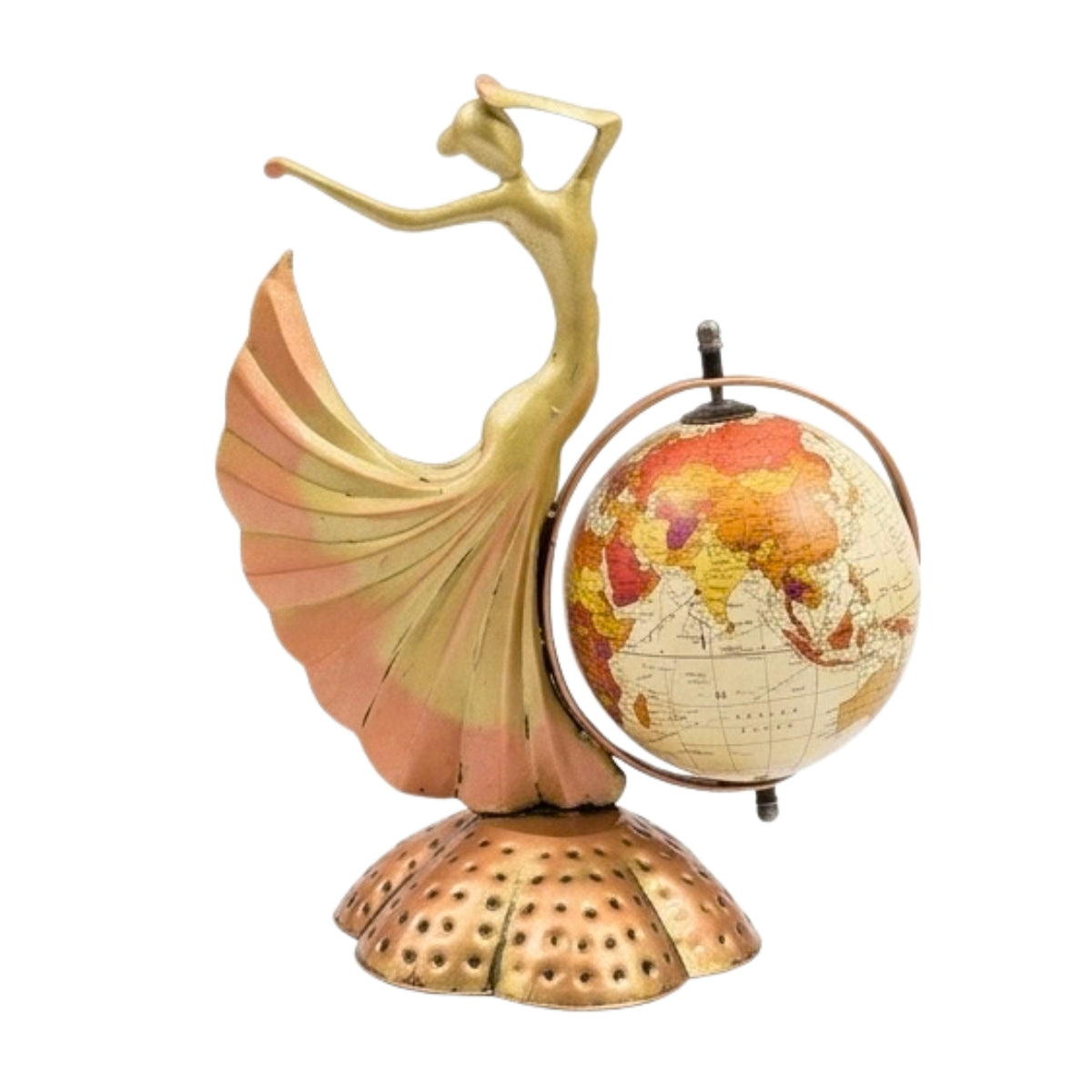Modern Abstract Dancer Metal World Globe Ornament I-312-A
