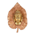 Buddha Head on Peepal Leaf Wall Hanging (Dual Tone Gold & Copper) W-191-A
