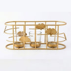 Luxury Metallic Wire Tealight Candle Caddy – Elegant Dining Table Centerpiece & Housewarming Gift I-58-B