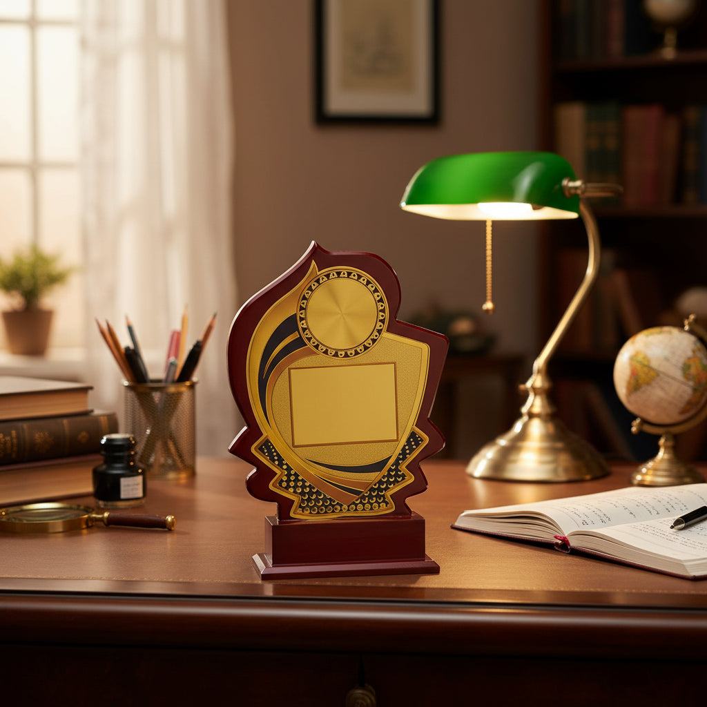 Premium Wooden Trophy with Customizable M-327-A