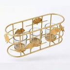 Luxury Metallic Wire Tealight Candle Caddy – Elegant Dining Table Centerpiece & Housewarming Gift I-58-B