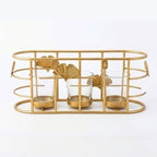 Luxury Metallic Wire Tealight Candle Caddy – Elegant Dining Table Centerpiece & Housewarming Gift I-58-B